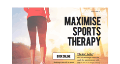 Desktop Screenshot of maximisesportstherapy.com